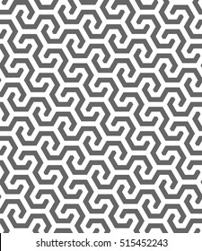 Vector seamless pattern. Modern stylish texture. Repeating geometric pattern of hexagonal tiles with displacement.