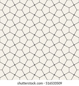 Vector seamless pattern. Modern stylish texture. Repeating geometric tiles with hexagonal thin grid.
