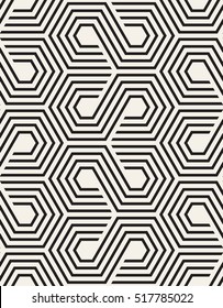 Vector seamless pattern. Modern stylish texture. Repeating geometric tiles with hexagonal elements.