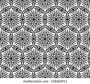 Vector seamless pattern. Modern stylish texture. Repeating geometric tiles with hexagonal floral ornament.