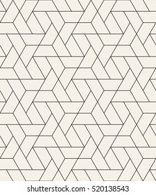 Vector seamless pattern. Modern stylish texture with monochrome trellis. Repeating geometric triangular grid. Simple graphic design. Trendy hipster sacred geometry. - Shutterstock ID 520138543
