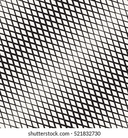 Vector seamless pattern. Modern stylish texture. Repeating geometric tiles. Monochrome grid with thickness which changing towards the center