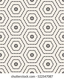 Vector seamless pattern. Modern stylish texture with monochrome trellis. Repeating geometric hexagonal grid. Simple graphic design. Trendy hipster sacred geometry.