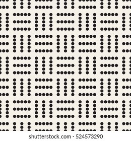 Vector seamless pattern. Modern stylish texture. Repeating geometric tiles with dotted rectangular elements.