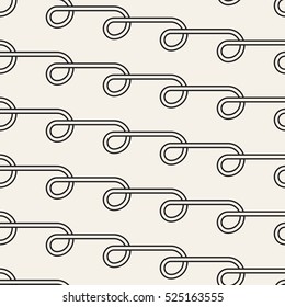 Vector seamless pattern. Modern stylish texture. Geometric simple ornament. Monochrome graphics with weaved ropes.
