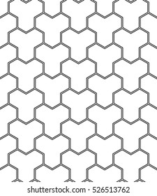 Vector seamless pattern. Modern stylish texture. Repeating geometric pattern with hexagonal tiles.