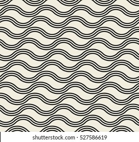 Vector seamless pattern. Modern stylish texture. Repeating abstract background with waves.