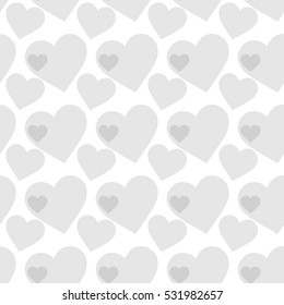 Vector seamless pattern. Modern stylish texture. Gray hearts geometric ornament