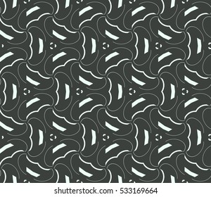 Vector seamless pattern. Modern stylish texture. Repeating abstract background with chaotic strokes. Trendy hipster print.
