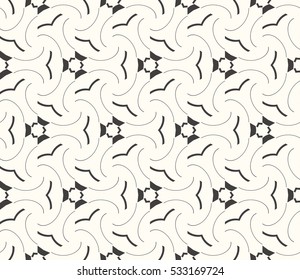 Vector seamless pattern. Modern stylish texture. Repeating abstract background with chaotic strokes. Trendy hipster print.
