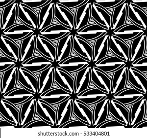 Vector seamless pattern. Modern stylish texture. Repeating abstract background with chaotic strokes. Trendy hipster print.