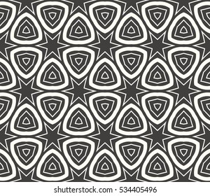 Vector seamless pattern. Modern stylish texture. Repeating abstract background with chaotic strokes. Trendy hipster print.