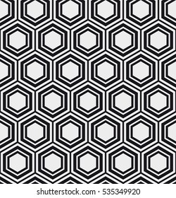 Vector seamless pattern. Modern stylish texture. Repeating geometric tiles with hexagonal grid. Contemporary graphic design.
