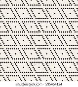 Vector seamless pattern. Modern stylish texture. Repeating geometric tiles with dotted rhombuses. Regular hipster background. Small circles form simple minimalistic ornament.