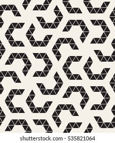 Vector seamless pattern. Modern stylish texture with monochrome trellis. Repeating geometric triangular grid. Simple graphic design. Trendy hipster geometry.