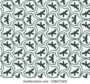 Vector seamless pattern. Modern stylish texture. Repeating abstract background with chaotic strokes. Trendy hipster print.
