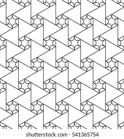 Vector seamless pattern. Modern stylish texture. Monochrome geometrical pattern with stars.