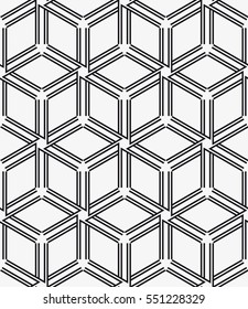 Vector seamless pattern. Modern stylish texture. Repeating geometric tiles with striped triangles. Trendy contemporary graphics.