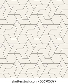 Vector seamless pattern. Modern stylish texture. Repeating tiles with hexagons, chevrons. Geometric elements form stylish tileable print.