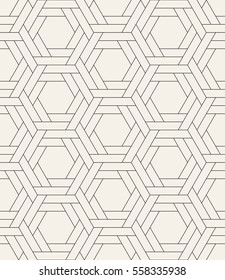 Vector seamless pattern. Modern stylish texture with monochrome thin trellis. Repeating geometric hexagonal grid. Simple linear graphic design. Trendy hipster sacred geometry.