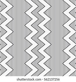 Vector seamless pattern. Modern stylish texture with zigzags. Geometric abstract background. 