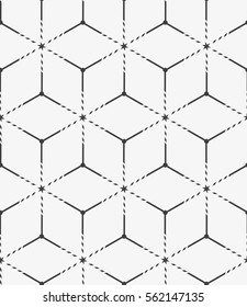 Vector seamless pattern. Modern stylish texture. Repeating geometric tiles with hexagonal grid. Contemporary graphic design.