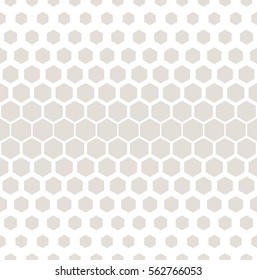 Vector seamless pattern. Modern stylish texture. Repeating geometric tiles. Hexagons of different size are forming stylish grid. Thickness decreases gradually.