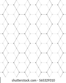 Vector seamless pattern. Modern stylish texture. Repeating geometric pattern. Mesh with hexagonal cells and dots.