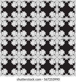 Vector seamless pattern. Modern stylish texture. Repeating geometric tracery. Contemporary graphic design. Black and White Background.