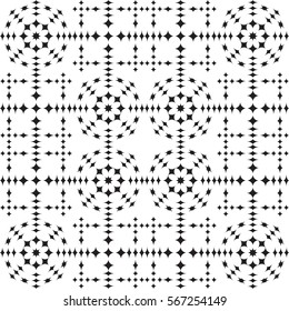 Vector seamless pattern. Modern stylish texture. Repeating geometric tracery. Contemporary graphic design. Black and White Background.