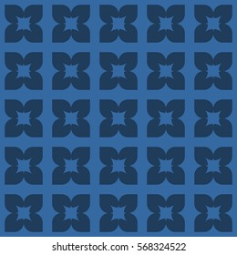 Vector seamless pattern. Modern stylish texture. Repeating geometric tracery. Contemporary graphic design. Blue color Background.