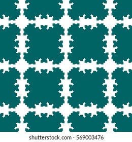Vector seamless pattern. Modern stylish texture. Repeating geometric tracery. Contemporary graphic design. Cyan color Background.
