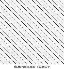 Vector seamless pattern. Modern stylish texture. Small circles form diagonal of the dashed lines. Geometric pattern.