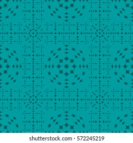 Vector seamless pattern. Modern stylish texture. Repeating geometric tracery. Contemporary graphic design. Cyan color Background.