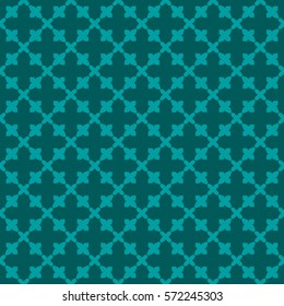 Vector seamless pattern. Modern stylish texture. Repeating geometric tracery. Contemporary graphic design. Cyan color Background.