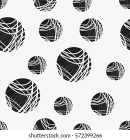 Vector seamless pattern. Modern stylish texture. Repeating geometric tiles with circles.