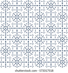 Vector seamless pattern. Modern stylish texture. Repeating geometric tracery. Contemporary graphic design. Blue color Background.