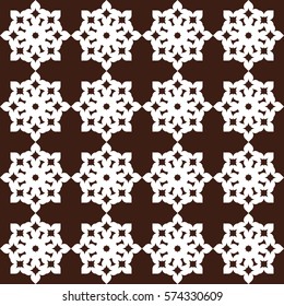 Vector seamless pattern. Modern stylish texture. Repeating geometric tracery. Contemporary graphic design. Brown color Background.
