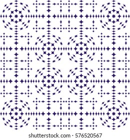 Vector seamless pattern. Modern stylish texture. Repeating geometric tracery. Contemporary graphic design. Indigo color Background.