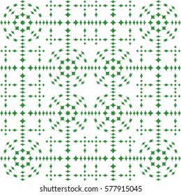 Vector seamless pattern. Modern stylish texture. Repeating geometric tracery. Contemporary graphic design. Green color Background.