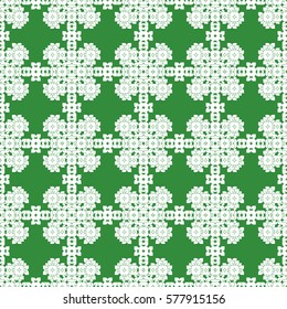 Vector seamless pattern. Modern stylish texture. Repeating geometric tracery. Contemporary graphic design. Green color Background.