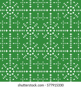 Vector seamless pattern. Modern stylish texture. Repeating geometric tracery. Contemporary graphic design. Green color Background.