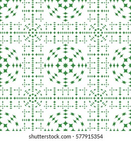 Vector seamless pattern. Modern stylish texture. Repeating geometric tracery. Contemporary graphic design. Green color Background.