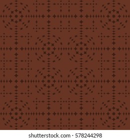Vector seamless pattern. Modern stylish texture. Repeating geometric tracery. Contemporary graphic design. Brown color Background.