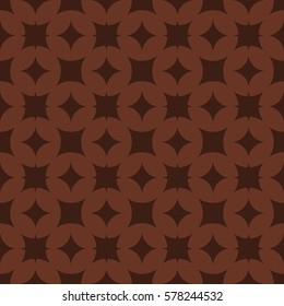 Vector seamless pattern. Modern stylish texture. Repeating geometric tracery. Contemporary graphic design. Brown color Background.