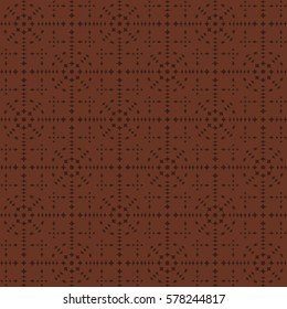 Vector seamless pattern. Modern stylish texture. Repeating geometric tracery. Contemporary graphic design. Brown color Background.