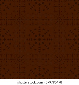 Vector seamless pattern. Modern stylish texture. Repeating geometric tracery. Contemporary graphic design. Brown color Background.