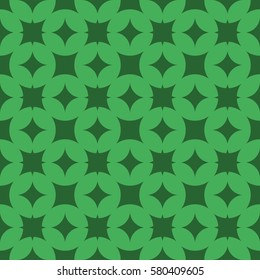 Vector seamless pattern. Modern stylish texture. Repeating geometric tracery. Contemporary graphic design. Green color Background.