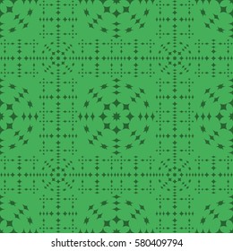 Vector seamless pattern. Modern stylish texture. Repeating geometric tracery. Contemporary graphic design. Green color Background.
