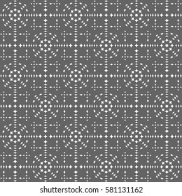 Vector seamless pattern. Modern stylish texture. Repeating geometric tracery. Contemporary graphic design. Gray color Background.